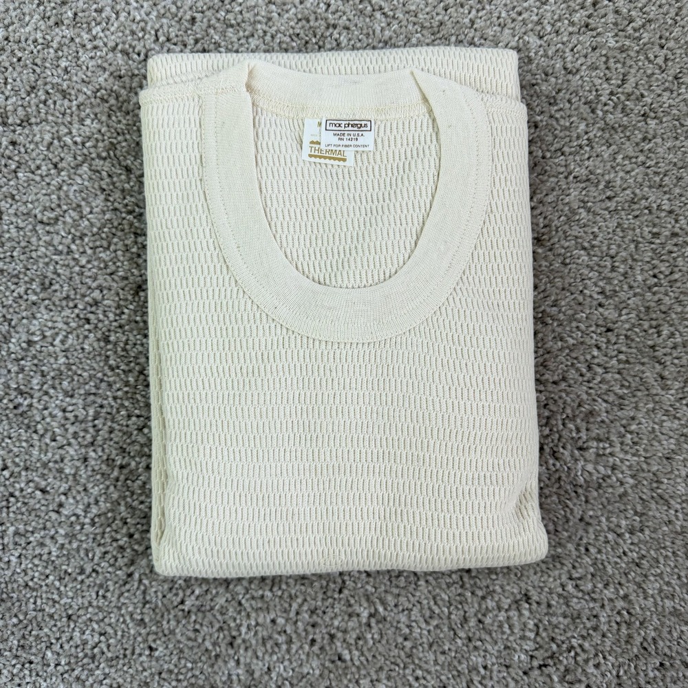 Vintage Mac Phergus Long Johns Shirt Mens Medium White Thermal Cotton USA